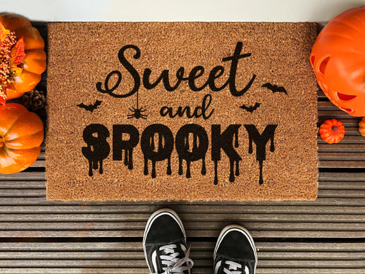 Halloween Sweet and Spooky Funny Doormat, Coir Door Mat, Welcome Witches Mat, Front Door Mat, Outdoor Mats, Funny Doormat, Fall Welcome Mat