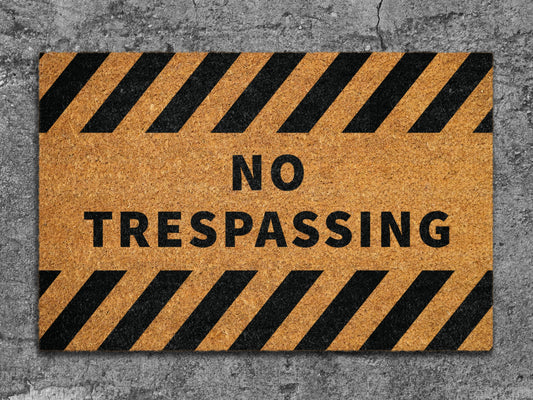 Halloween No Trespassing Coir Door Mat, Welcome Private Property Halloween, Front Door Mat, Outdoor Mats, Funny Doormat, Halloween Decor Mat