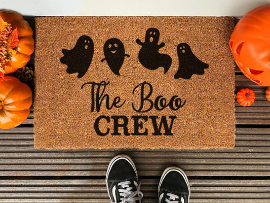 Halloween The Boo Crew Funny Doormat, Coir Door Mat, Welcome Witches Mat, Front Door Mat, Outdoor Mats, Funny Doormat, Fall Welcome Coir Mat