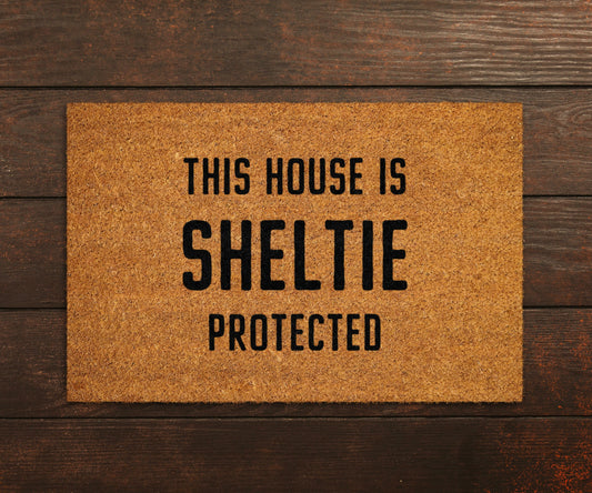 Sheltie Coir Door Mat, Funny Dogs Door Mat, Funny This House Sheltie Protected Doormat, Welcome Mats, Coir Mats