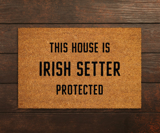 Irish Setter Coir Door Mat, Funny Dogs Door Mat, Funny This House Irish Setter Protected Doormat, Welcome Mats, Coir Mats