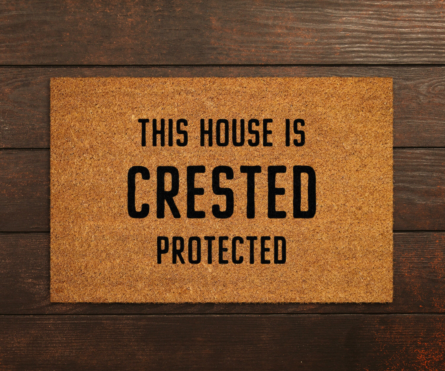 Crested Coir Door Mat, Funny Dogs Door Mat, Funny This House Crested Protected Doormat, Welcome Mats, Coir Mats