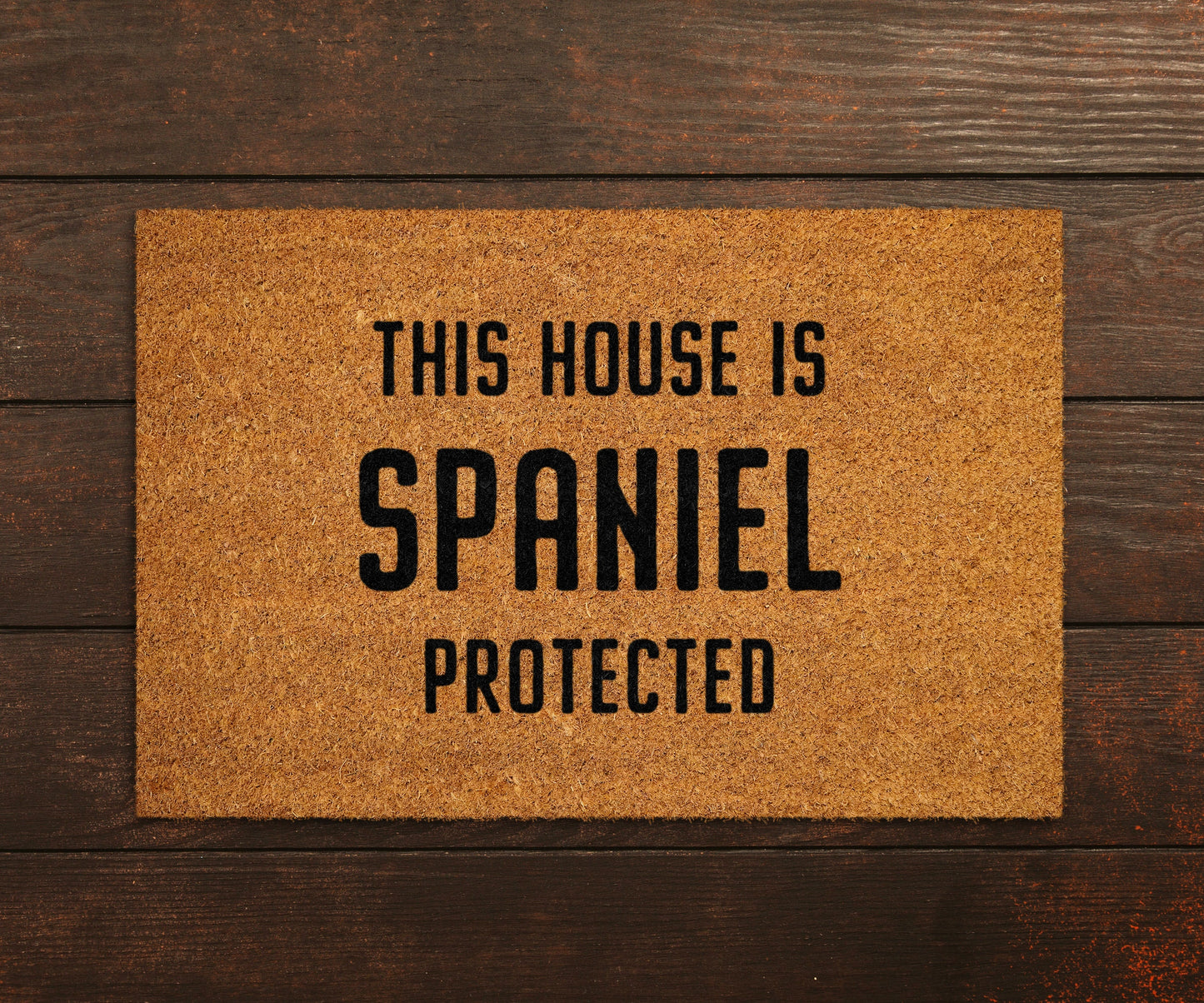 Spaniel Coir Door Mat, Funny Dogs Door Mat, Funny This House Spaniel Protected Doormat, Welcome Mats, Coir Mats