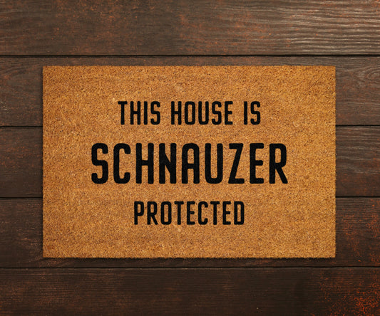 Schnauzer Coir Door Mat, Funny Dogs Door Mat, Funny This House Schnauzer Protected Doormat, Welcome Mats, Coir Mats