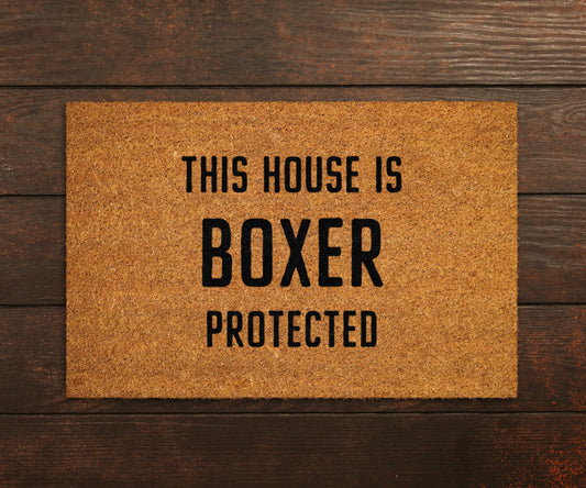 Boxer Protected Coir Door Mat, Funny Dogs Door Mat, Funny This House Boxer Protected Doormat, Welcome Mats, Coir Mats