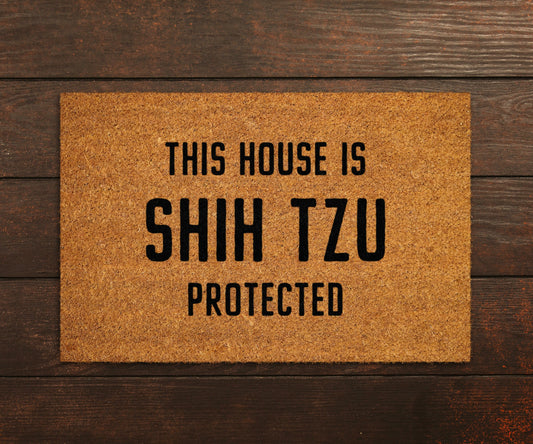 Shi Tzu Coir Door Mat, Funny Dogs Door Mat, Funny This House Shi Tzu Protected Doormat, Welcome Mats, Coir Mats