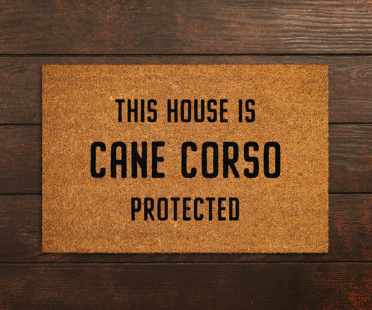 Cane Corso Coir Door Mat, Funny Dogs Door Mat, Funny This House Cane Corso Protected Doormat, Welcome Mats, Coir Mats