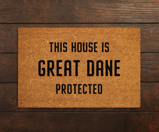 Great Dane Coir Door Mat, Funny Dogs Door Mat, Funny This House Great Dane Protected Doormat, Welcome Mats, Coir Mats