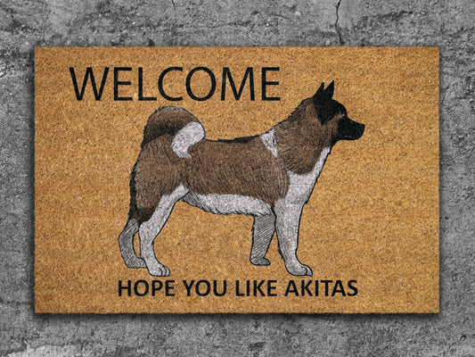 Akitas Door Mat, Welcome Akitas Door Mat Door Mats, Hope You Like Akita Door Mat Coir Door Mats, Akitas Door Mat Outdoor Coir Mat
