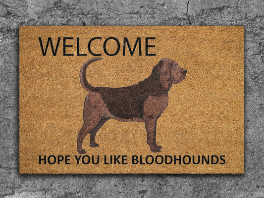 Bloodhounds Door Mat, Welcome Bloodhounds Door Mats, Hope You Like Bloodhounds Coir Door Mats, Bloodhounds Outdoor Coir Mat