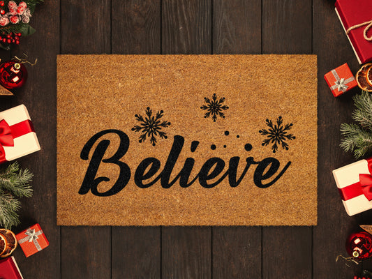 Christmas Doormat, Believe Coir Mat, Christmas Believe Door Mat, Front Door Mat, Outdoor Mats, Funny Doormat, Fall Welcome Mats, Coir Mats