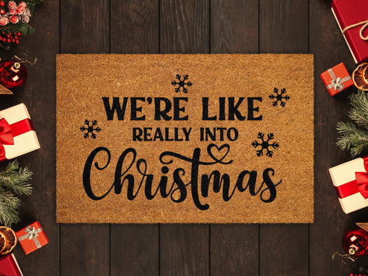 Merry Christmas Doormat, We are Really into Christmas Coir Door Mat, Front Door Mat, Funny Doormat, Welcome Mats, Christmas Coir Mats