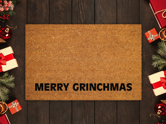 Christmas Doormats, Merry Grinchmas Christmas Coir Door Mat, Front Door Mat, Funny Christmas Doormat, Welcome Mats, Coir Mats
