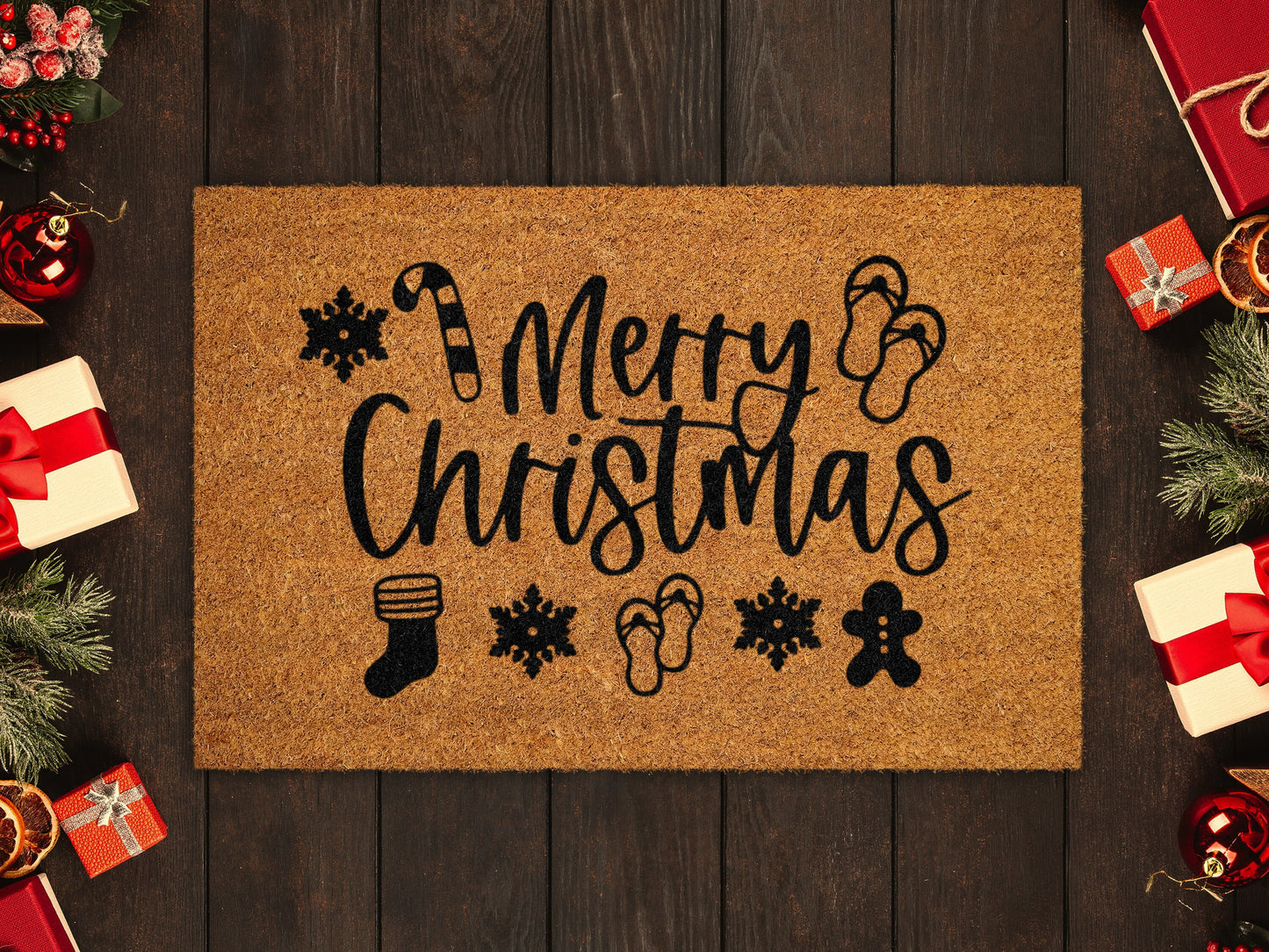 Merry Christmas Doormat, Christmas Coir Door Mat, Front Door Mat, Funny Doormat, Welcome Mats, Christmas Coir Mats