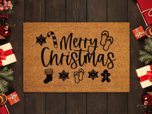 Merry Christmas Doormat, Christmas Coir Door Mat, Front Door Mat, Funny Doormat, Welcome Mats, Christmas Coir Mats