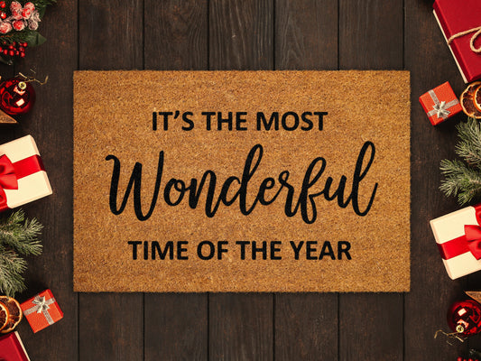 Merry Christmas Doormat, It is the Most Wonderful Time of the Year Coir Door Mat, Front Door Mat, Funny Doormat, Welcome Mats, Coir Mats
