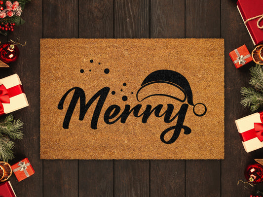 Merry Doormat, Merry Christmas Coir Door Mat, Front Door Mat, Outdoor Mats, Funny Doormat, Welcome Mats, Christmas Coir Mats