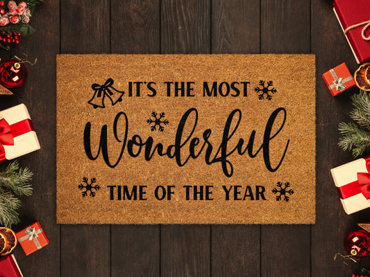 Christmas Doormat, The Most Wonderful Time of the Year Coir Door Mat, Front Door Mat, Funny Doormat, Welcome Mats, Christmas Coir Mats