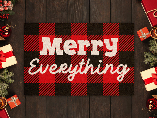 Christmas Merry Everything, Christmas Snow Coir Door Mat, Front Door Mat, Outdoor Mats, Funny Doormat, Welcome Mats, Coir Mats