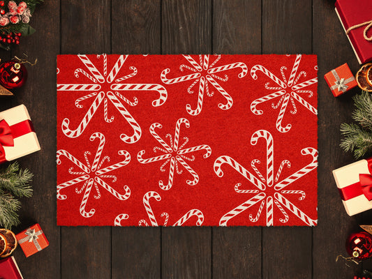 Christmas Peppermints, Christmas Snow Coir Door Mat, Front Door Mat, Outdoor Mats, Funny Doormat, Welcome Mats, Coir Mats