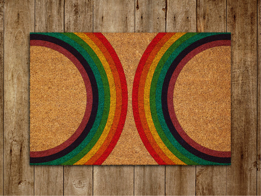 Couple Rainbow Door Mat, Rainbow Coir Door Mats, Couple Funny Rainbow Doormat, Welcome Rainbow Outdoor Mat
