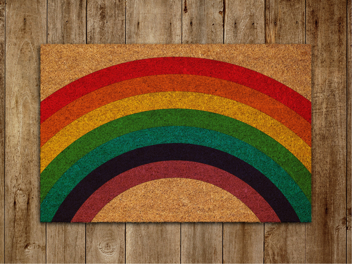 Under the Rainbow Door Mat, Rainbow Coir Door Mats, Funny Doormat, Welcome Rainbow Outdoor Mat