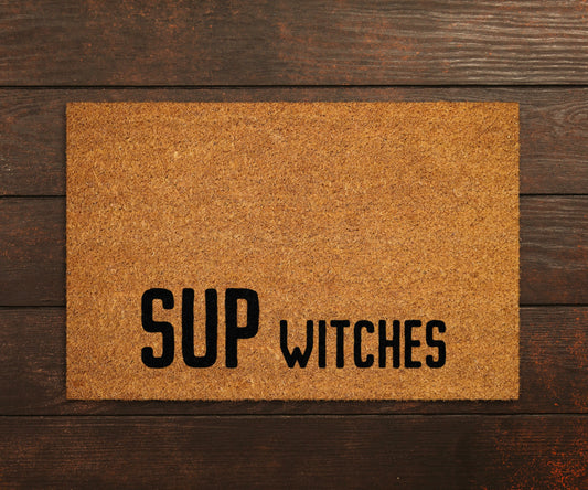 Sup Witches Welcome Doormats, Welcome What's Up Witches Door Mat, Home Doormats, Funny Doormat, Funny Mats, Gift Doormats, Sup Door Mats