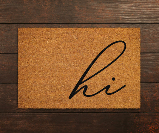 Hi Doormat, Hi Welcome Doormats, Hi Mats, Welcome Home Door Mat, Hi Gift Door Mat, Hi Front Door Mat, Housewarming Gift Doormat