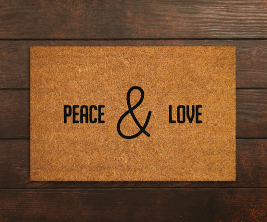 Welcome Peace and Love Doormats, Peace and Love DoorMat, Home Doormats, Funny Doormat, Funny Mats, Gift Doormats, Door Mat, Peace Love Mats