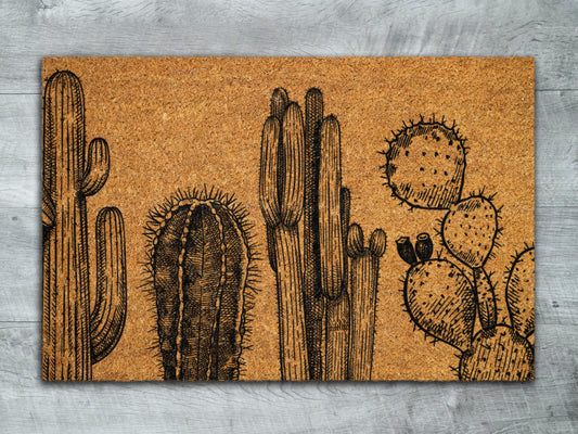 Cactus Close Up Doormat, Welcome Cactuses Doormats, Cactus Doormats, Cactus Coir Mats, Welcome Funny Cactus Door Mats