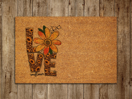 Love of Sunflowers Door Mat, Spring Door Mats, Farmhouse Doormat, Love Spring Doormats, Funny Doormat, Welcome Mats