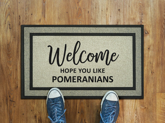 Pomeranians Doormat, Pomeranian Funny Dogs Door Mat, Funny Pomeranians Dogs Rubber Mat, Welcome Pomeranian Doormat Gift