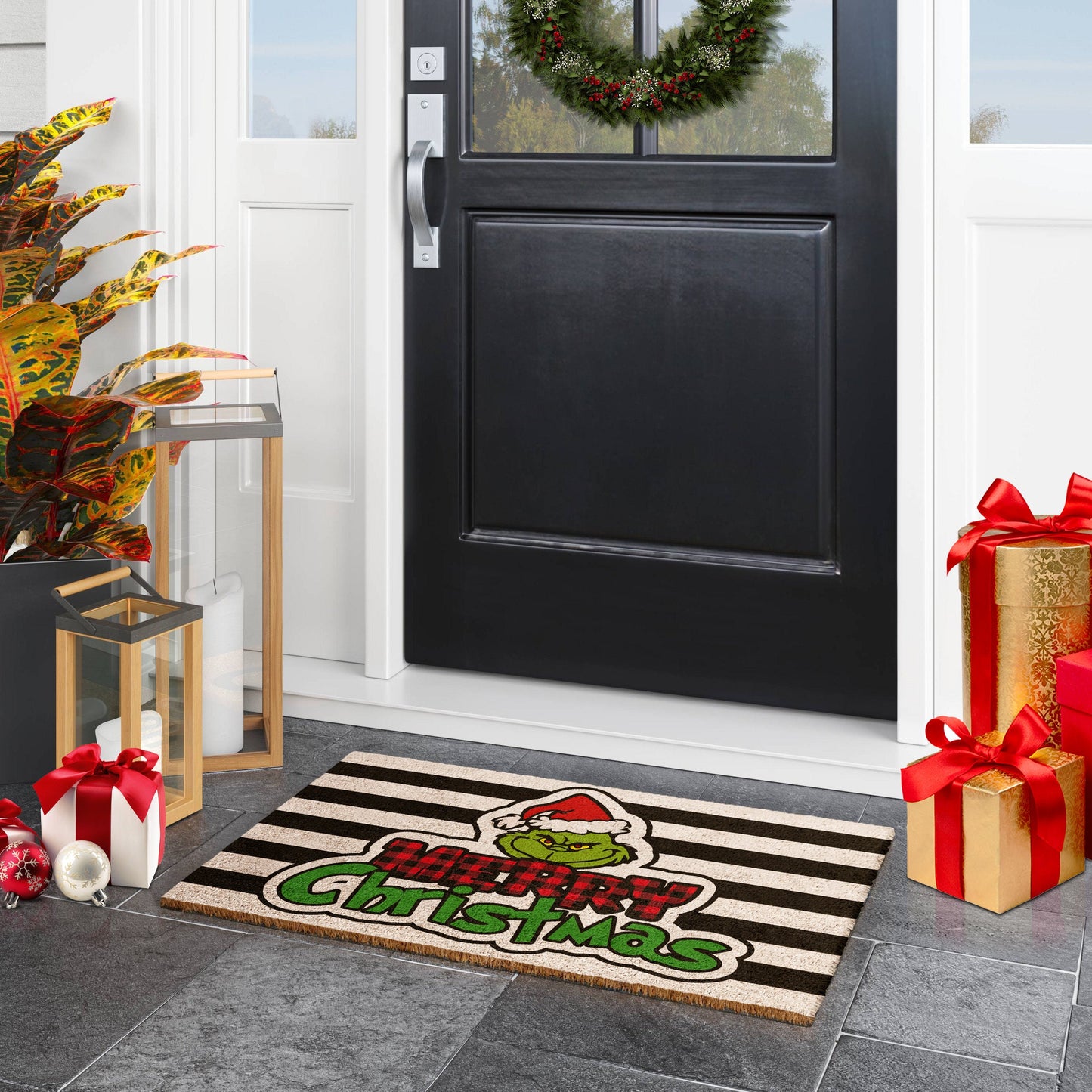 Grinch Merry Christmas, Christmas Snow Coir Door Mat, Front Door Mat, Outdoor Mats, Funny Doormat, Welcome Mats, Coir Mats