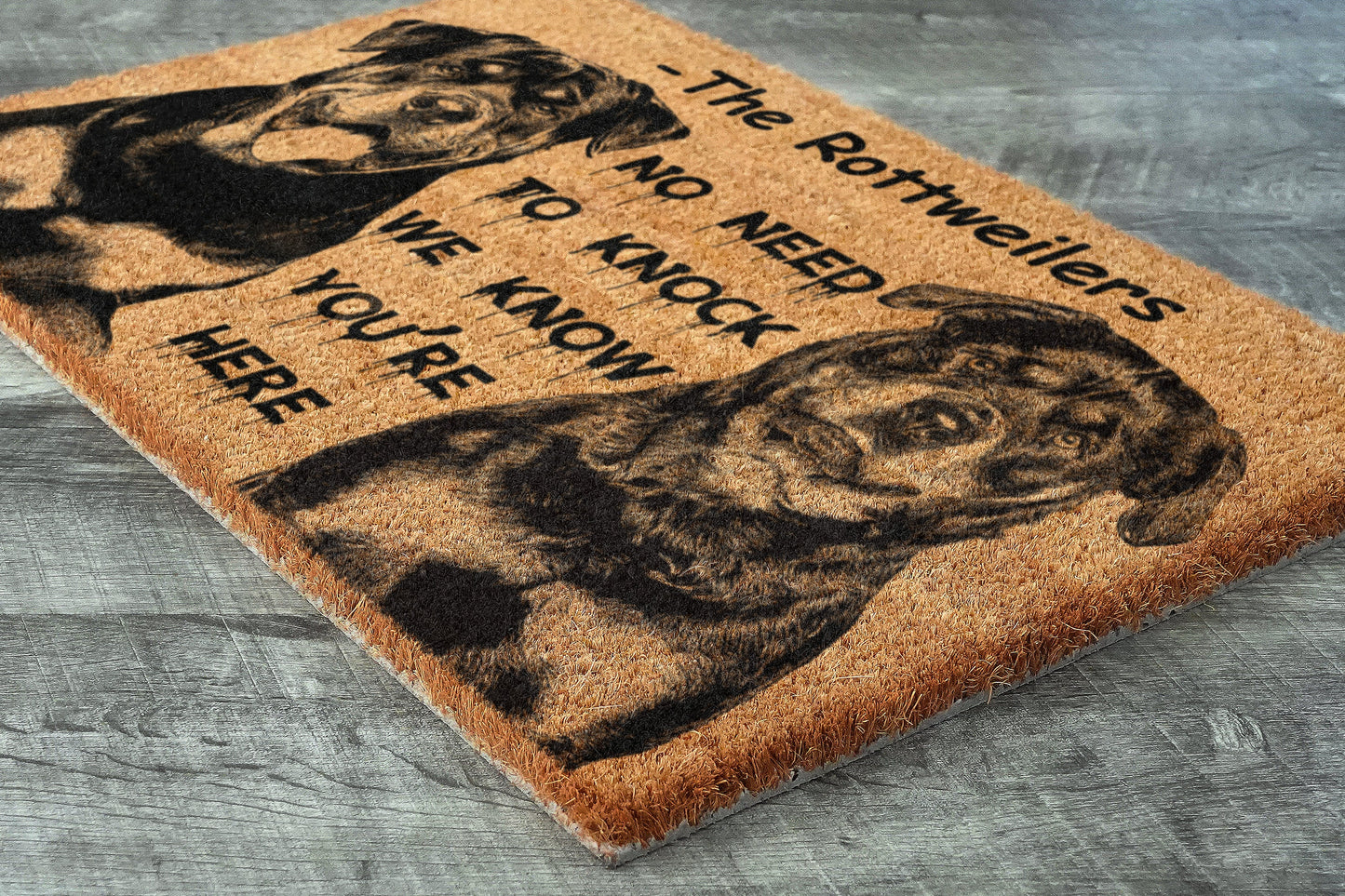The Rottweilers Door Mat, We Know You ARE Here Rottweilers Dog Breed Door Mats, Funny Corgi Doormat, Welcome Mats