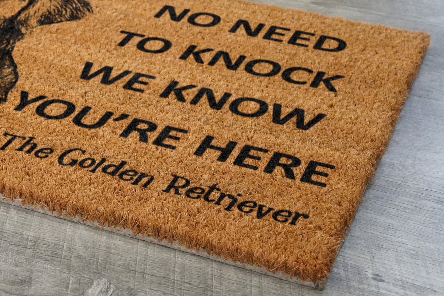 We Know You ARE Here The Golden Retriever Coir Door Mat, Funny The Golden Retriever Dog Door Mats, The Golden Retrievers Outdoor Doormat