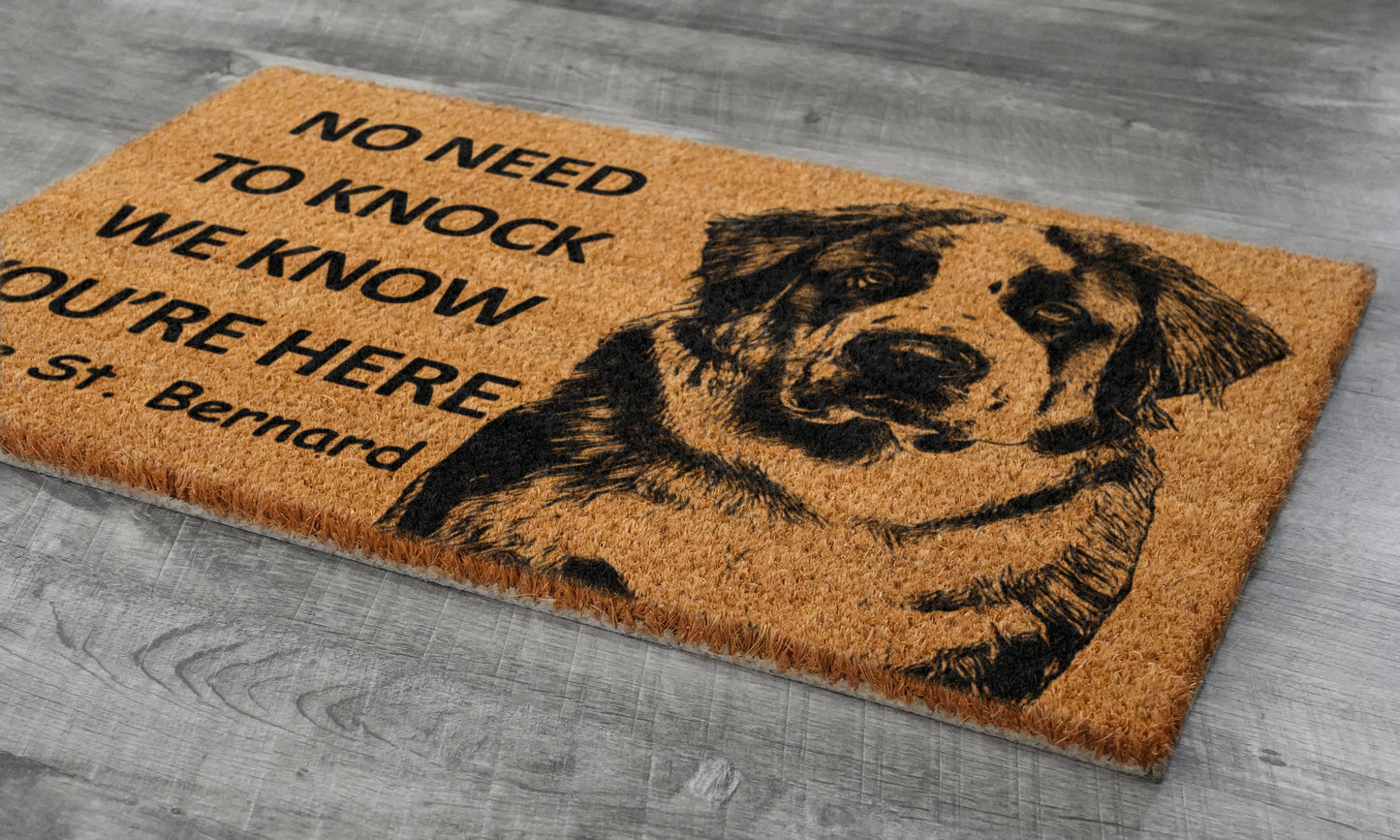 The St. Bernard Home Door Mat, Pitbull We Know You ARE Here Coir Doormat, Spring Door Mats, Funny Doormat, Welcome Mats