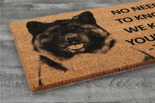 Akita Home Door Mat, The Akita We Know You ARE Here Coir Doormat, Akitas Door Mats, Funny Doormat, Welcome Akita Mats