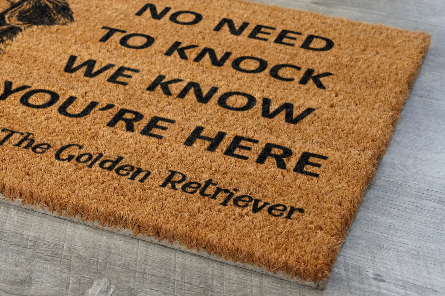 The Golden Retriever Coir Door Mat, We Know You ARE Here The Golden Retriever Dog Door Mats, Funny The Golden Retrievers Outdoor Doormat