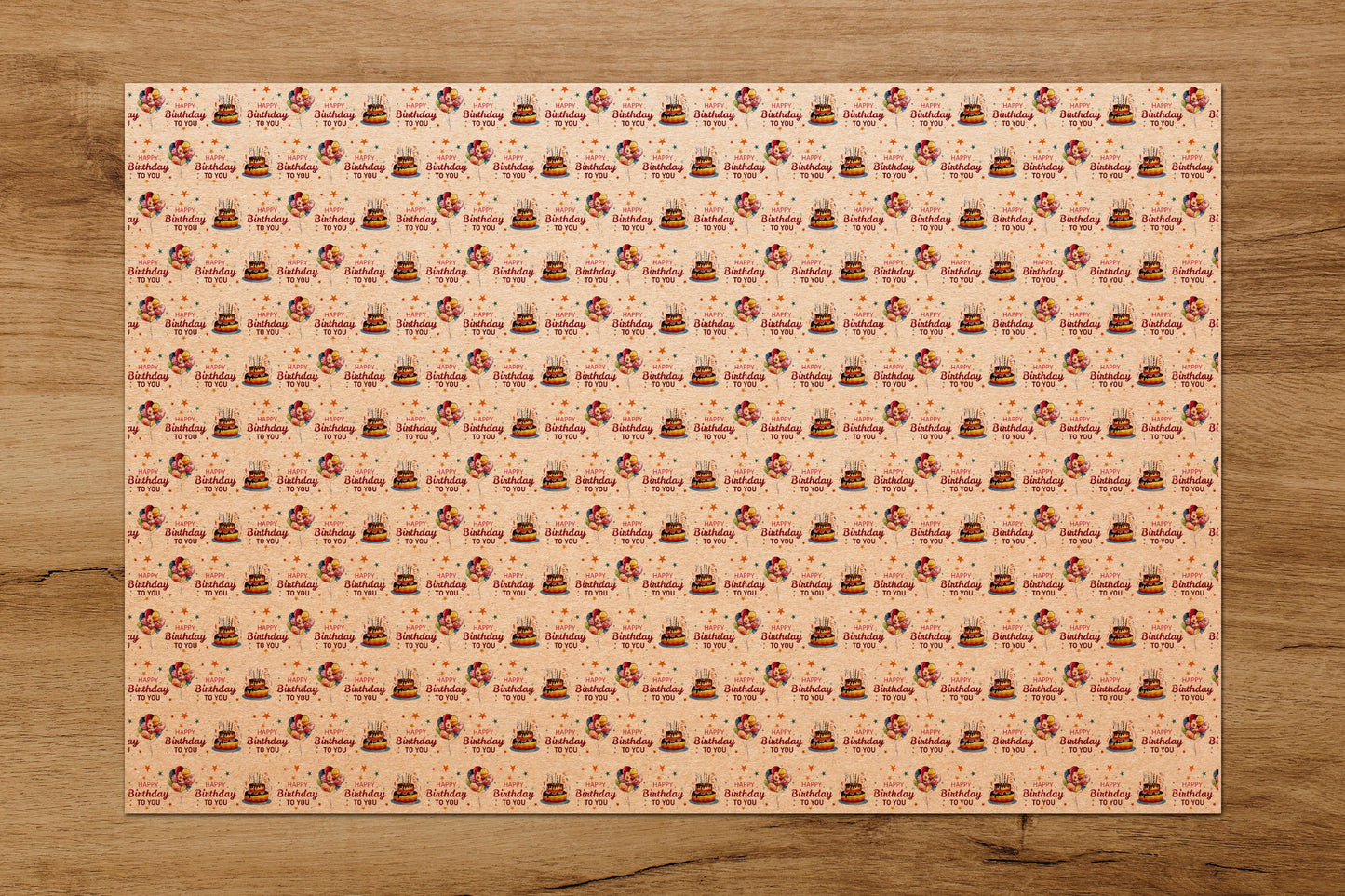 Happy Birthday Pattern Gift Wrapping Paper, Happy Birthday Wrapping Paper, Birthday Wrapping Paper
