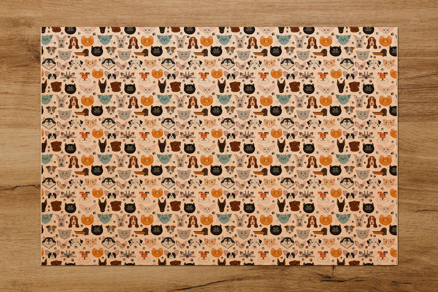 Cute Dogs Pattern Gift Wrapping Paper, Dogs Wrapping Paper, Dogs Birthday Wrapping Paper, Floral Wrapping Paper, Birthday Wrapping Paper
