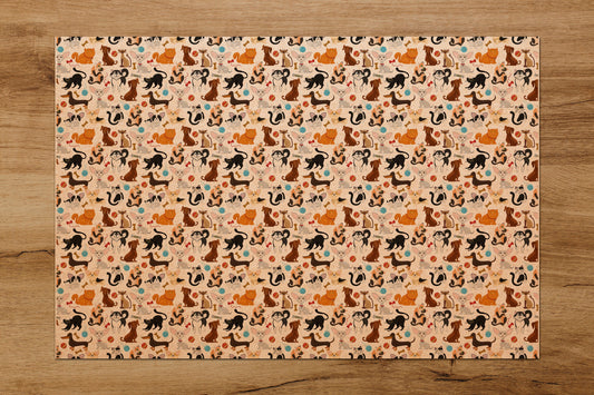 Cute Dogs Pattern Gift Wrapping Paper, All Dogs Wrapping Paper, Dogs Birthday Wrapping Paper, Floral Wrapping Paper, Birthday Wrapping Paper