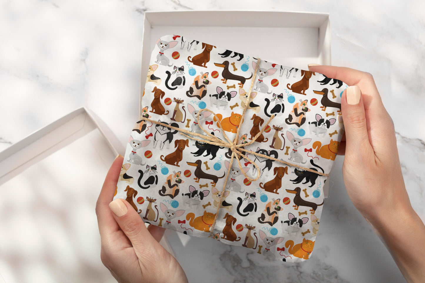Cute Dogs Pattern Gift Wrapping Paper, All Dogs Wrapping Paper, Dogs Birthday Wrapping Paper, Floral Wrapping Paper, Birthday Wrapping Paper