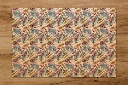 Feather Pattern Gift Wrapping Paper, Floral Wrapping Paper, Birthday Wrapping Paper, Wrapping Paper, Happy Birthday Wrapping Paper