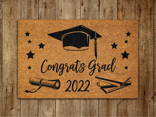 Congrats Grad Door Mat, Congratulations Door Mats, Funny Doormat, Welcome Mats Gift Doormat Graduation Gift