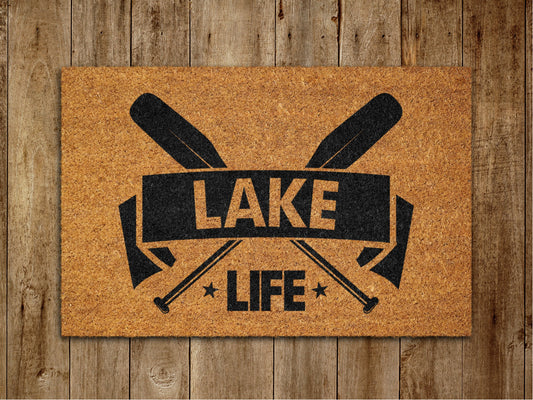Lake Life Door Mat, On Lake Welcome Coir Door Mats, Funny Doormat, Welcome Outdoor Mat