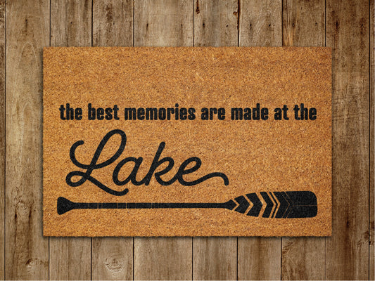 Best Memories at Lake Door Mat, On Lake Welcome Coir Door Mats, Funny Doormat, Welcome Outdoor Mat