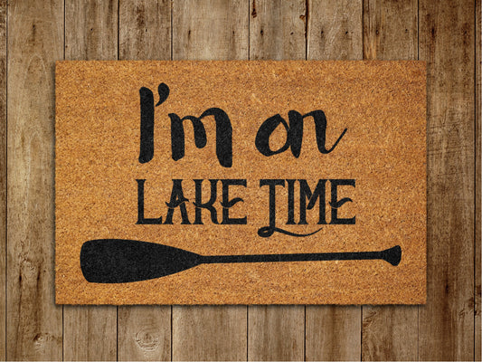 On Lake Time Welcome Door Mat, On Lake Lake Welcome Coir Door Mats, Funny Doormat, Welcome Outdoor Mat