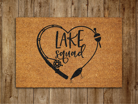 Lake Squad Door Mat, Lake Welcome Coir Door Mats, Funny Doormat, Welcome Outdoor Mat