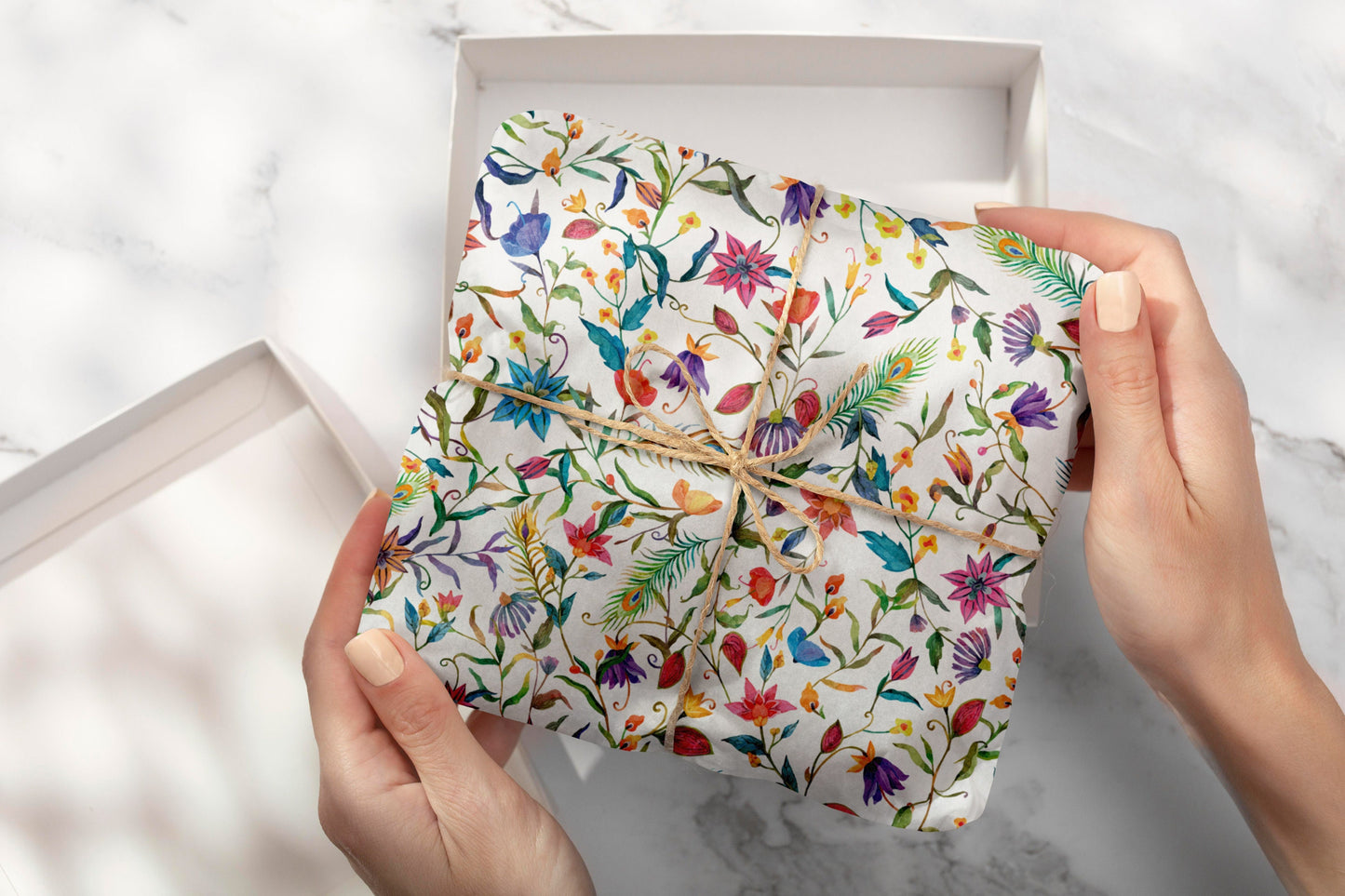 Floral Pattern Gift Wrapping Paper, Floral Wrapping Paper, Birthday Wrapping Paper