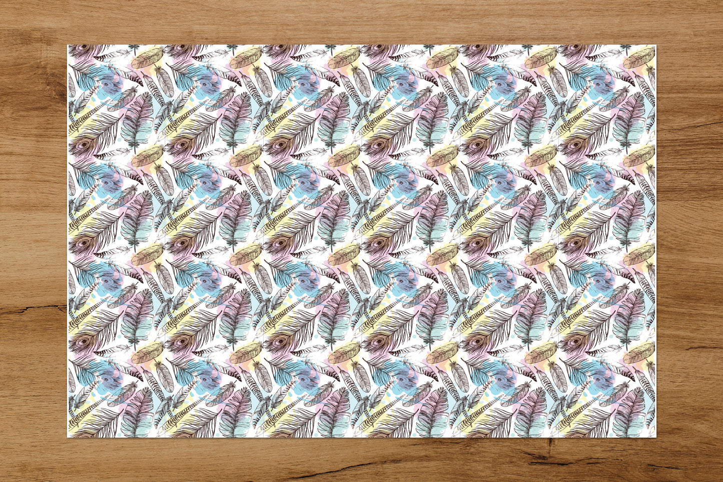 Feather Pattern Gift Wrapping Paper, Floral Wrapping Paper, Birthday Wrapping Paper, Wrapping Paper, Happy Birthday Wrapping Paper